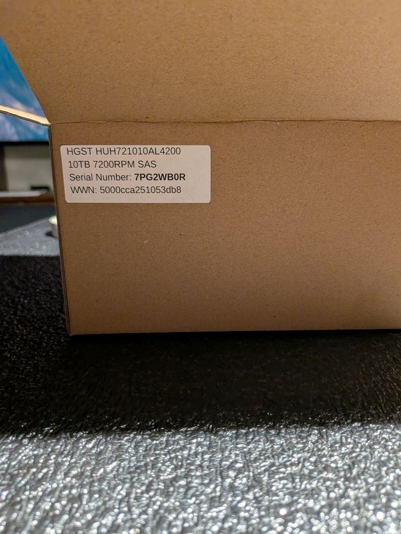 Identification label attached to the shipping box